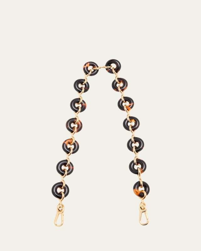 Chunky Donut Chain Bag Strap in Acetate and Brass
